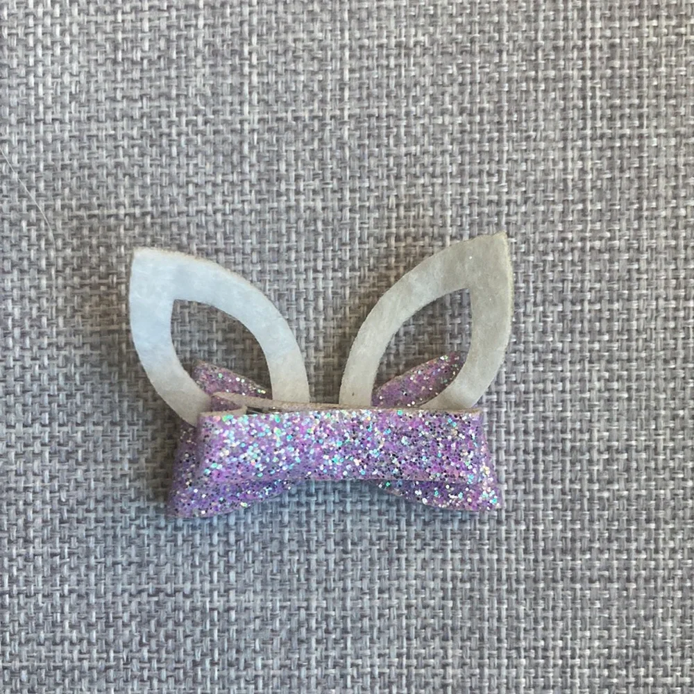 Sparkle Sisters Glitter Bunny Ears Hair Clip, NEW
